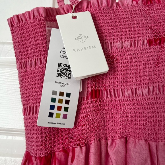 Rareism Flared Tube Dress - Ariana Pink, Fully Lined, Pockets, Removable Straps - Picture 10 of 13